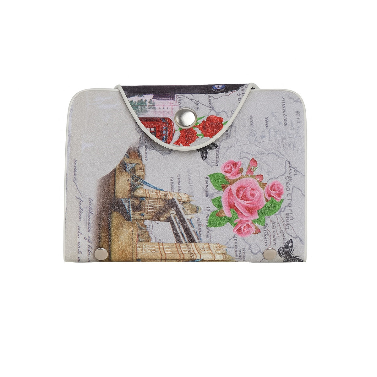 Diamond Gifts Floral London Credit Card Holder with 10 Card Slot Multicolour FPR23A