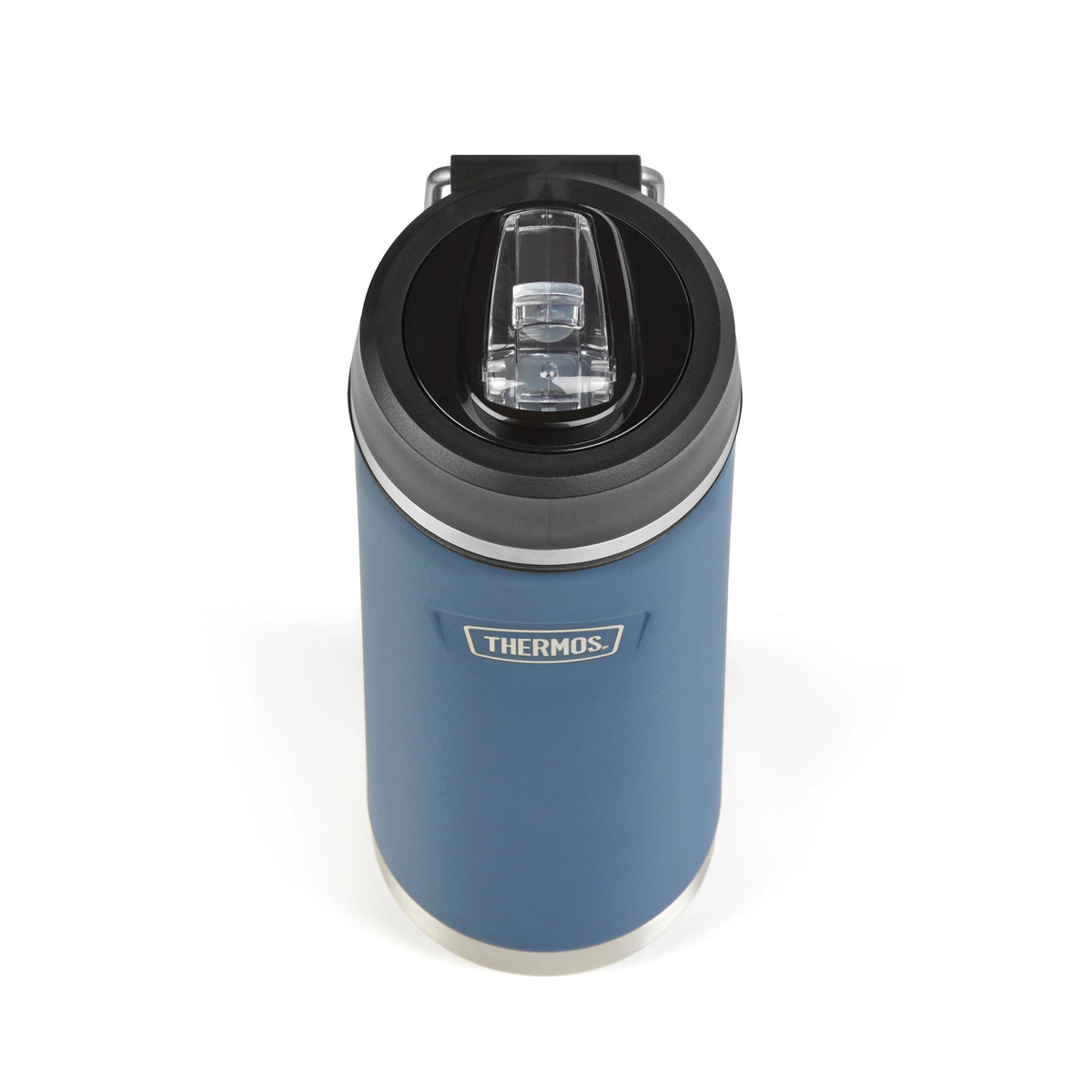 Thermos Icon Series Flip Lid Bottle Solent Navy 8cm x 8cm x 24cm 710ml 420g 251693 | Vacuum Insulated Stainless Steel Flask | Keeps Drinks Cold for 24Hrs | Durable Leak-Proof Travel Water Bottle | Dishwasher Safe | Flip-up Straw | Non-slip Base | Easy