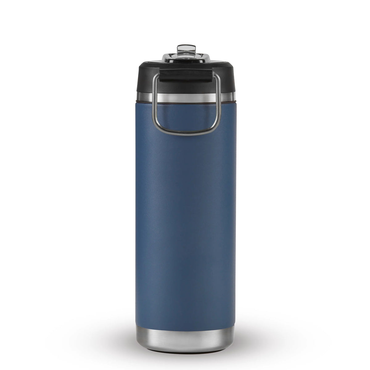 Thermos Icon Series Flip Lid Bottle Solent Navy 8cm x 8cm x 24cm 710ml 420g 251693 | Vacuum Insulated Stainless Steel Flask | Keeps Drinks Cold for 24Hrs | Durable Leak-Proof Travel Water Bottle | Dishwasher Safe | Flip-up Straw | Non-slip Base | Easy