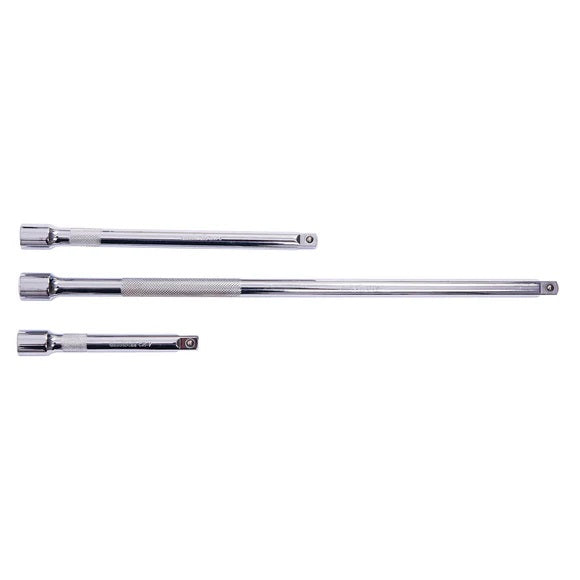 Amtech Drive Extension Bar Chorme Pack of 3 I3905 | Extensions Sizes - 75mm-150mm-225mm | Chrome Vanadium Steel | High Strength Alloy Steel with CRV Plating for Durability | Compatible with 0.5-Inch Drive Sockets