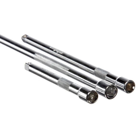 Amtech Drive Extension Bar Chorme Pack of 3 I3805 | Extensions Sizes - 75mm-150mm-225mm | Chrome Vanadium Steel | High Strength Alloy Steel with CRV Plating for Durability | Compatible with 0.38-Inch Drive Sockets