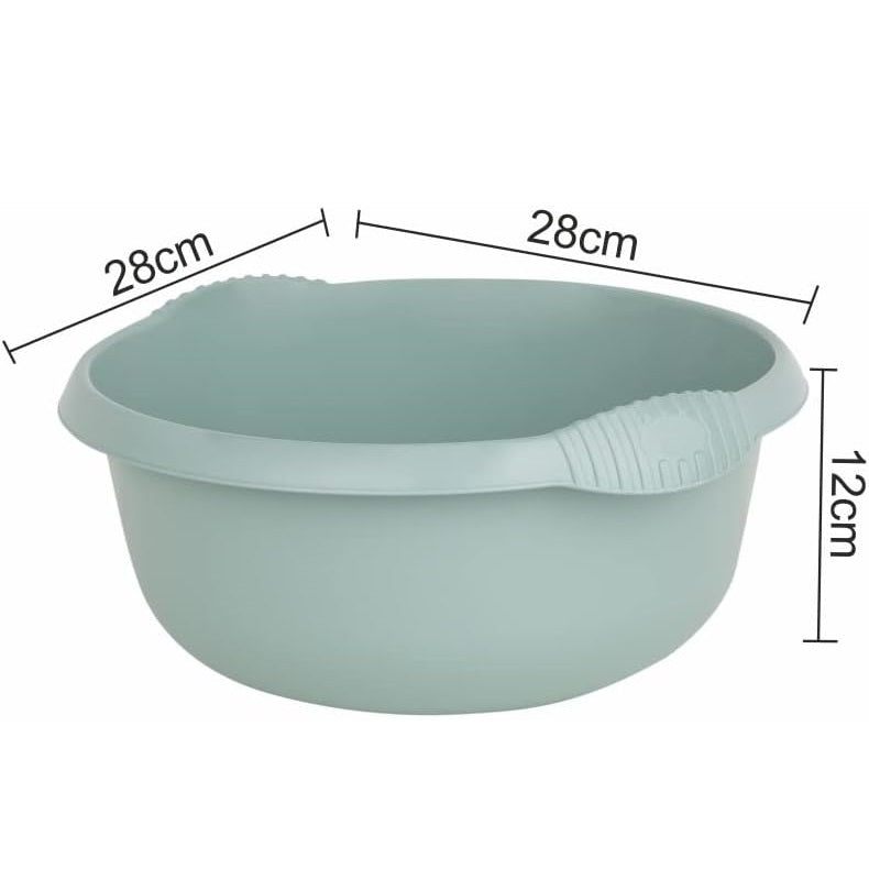 Wham Round Casa Bowl 28cm Silver Sage 17131 | Durable Plastic Mixing and Washing Bowl | Lightweight and Easy to Clean | Ideal for Kitchen-Laundry and Household Use