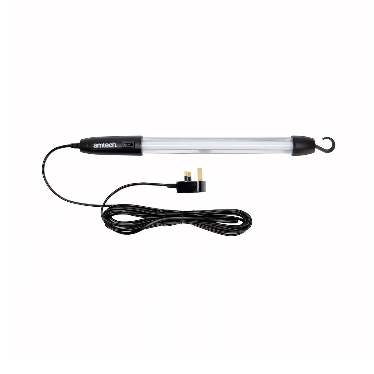 Amtech Worklight with Hanger White S8146 | 6500K Bright White Light | Powerful 500 Lumen Output | 5 Metre Long Cable | Lightweight Design