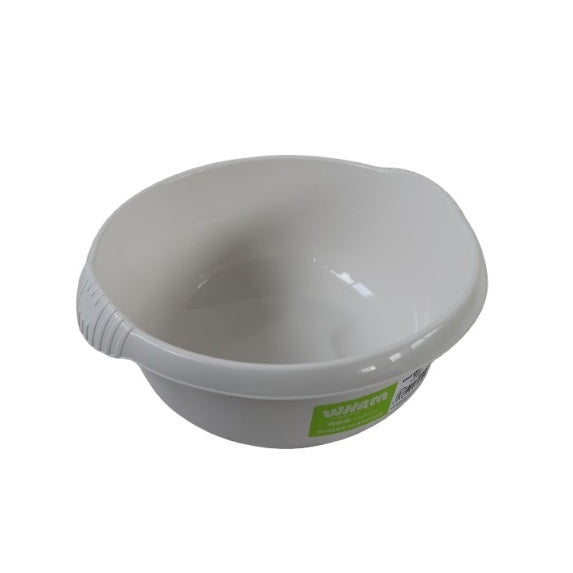 Wham Round Casa Bowl 28cm Snow White 17134 | Durable Plastic Mixing and Washing Bowl | Lightweight and Easy to Clean | Ideal for Kitchen-Laundry and Household Use