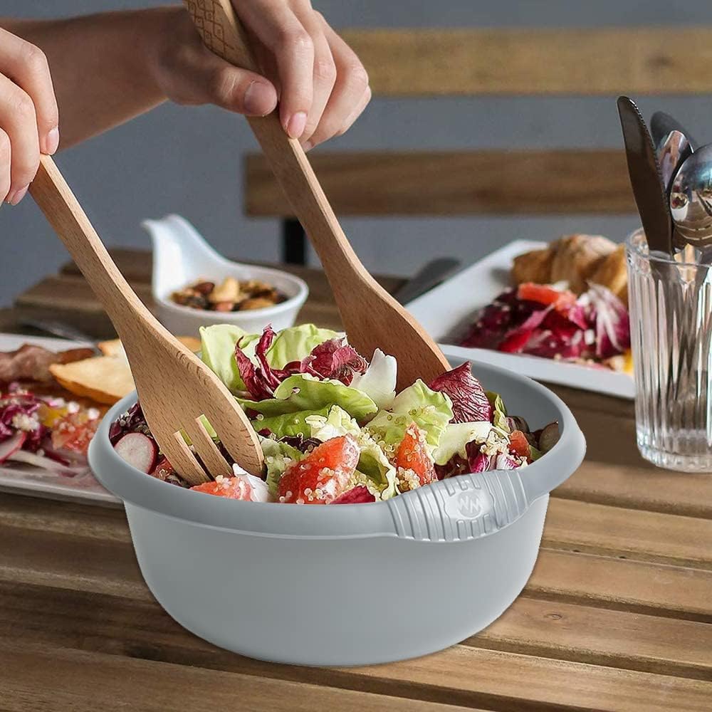 Wham Round Casa Bowl 32cm Silver 11270 | Durable Plastic Mixing and Washing Bowl | Lightweight and Easy to Clean | Ideal for Kitchen-Laundry and Household Use