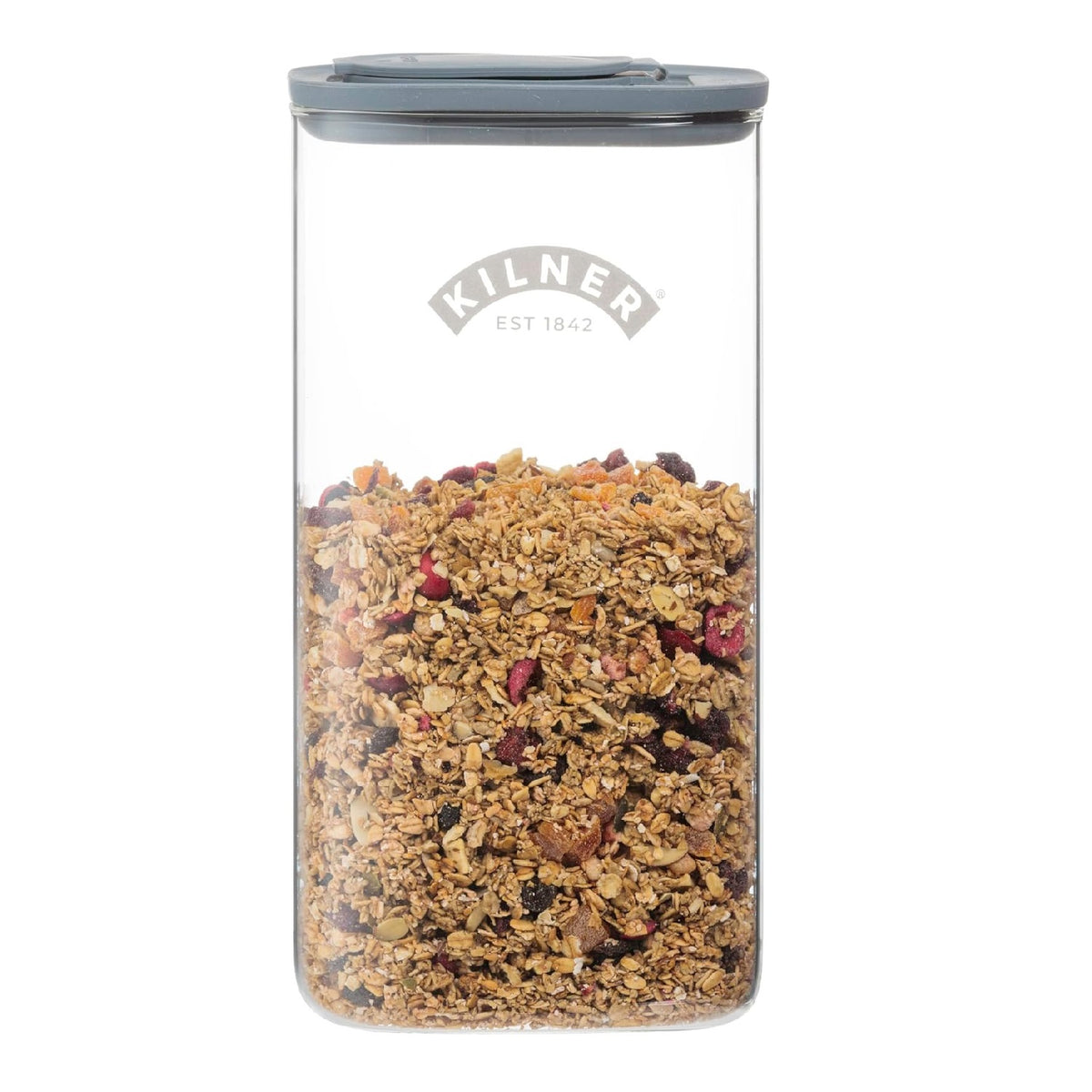 Kilner Glass Cereal Dispenser Jar Transparent 3Ltr 25 | Durable Glass | The Airtight Seal keeps Contents Fresher for Longer | Durable Lightweight Base
