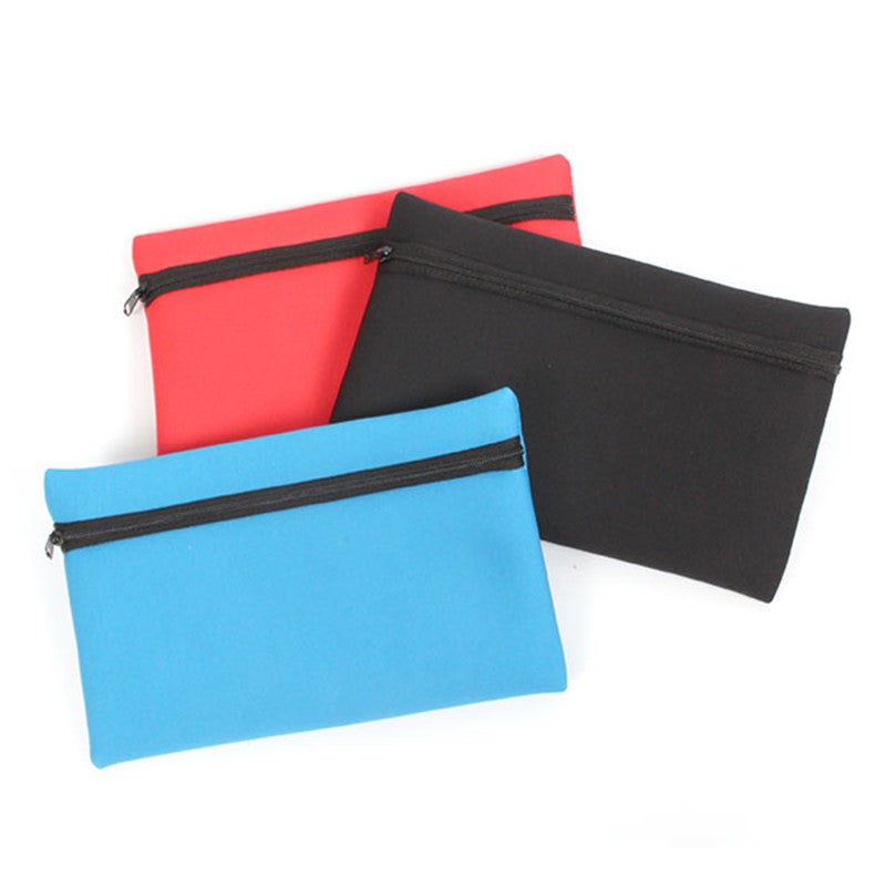Just Stationery Neoprene Pencil Cases Assorted Colours Pack of 1 6234 | Durable Zipper Pouches | For School-Office and Travel