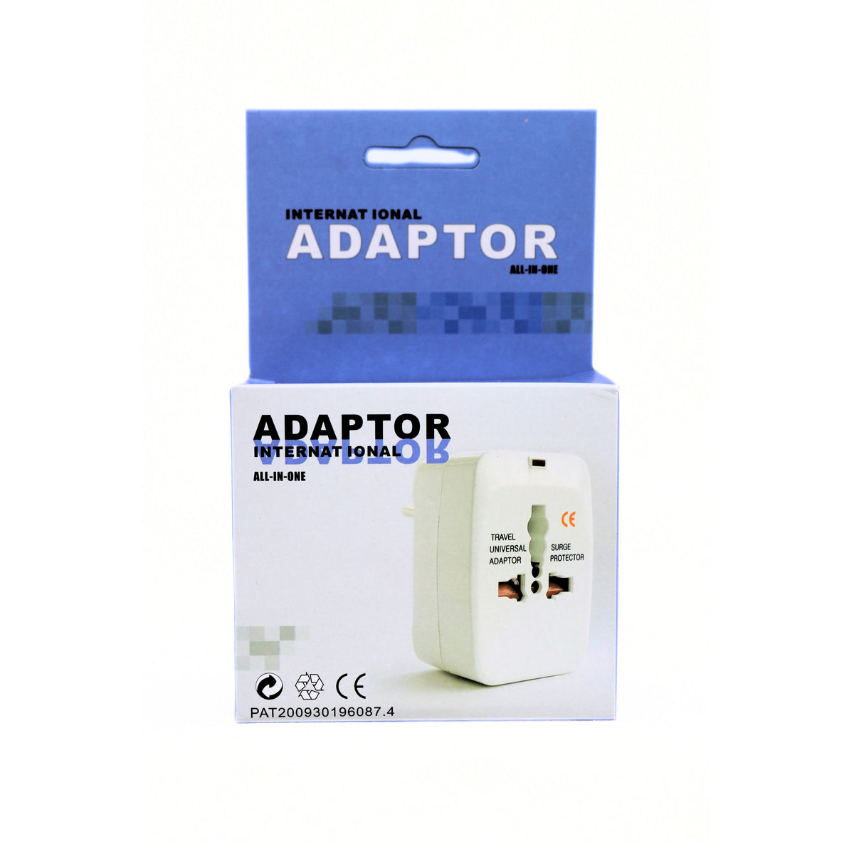All-in-One Travel International Adaptor White | Surge Protection | Safety Shutter | Power Indicator Light | Electrical Rating 125V 6A-250V 13A | Universal Outlet | Includes Travel Pouch