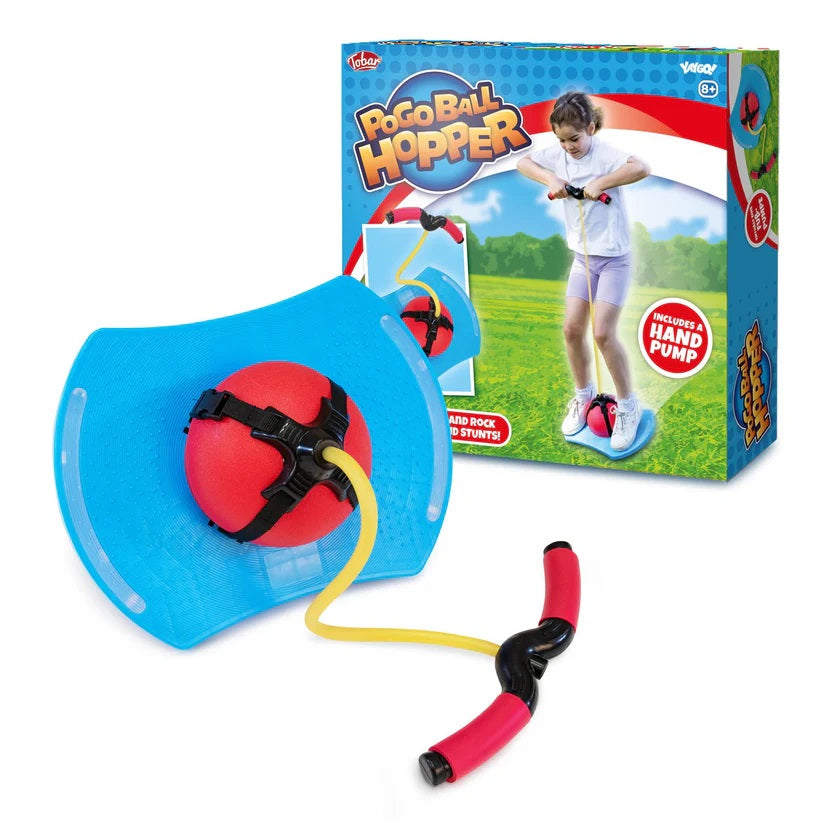 Tobar Pogo Ball Hopper for Kids Red 21633 | Balance-Hop and Bounce Toy | With Hand Pump | Outdoor Active Play for Boys and Girls Age 8 Plus
