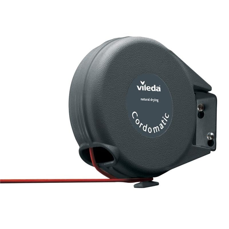Vileda Cordomatic Retractable Clothes Line Black 15Mtr FH169720 | Automatic Line Retraction | Extendable Laundry Drying Line | Wall-Mounted Outdoor and Indoor Use | FLiexible Lockable Line Length