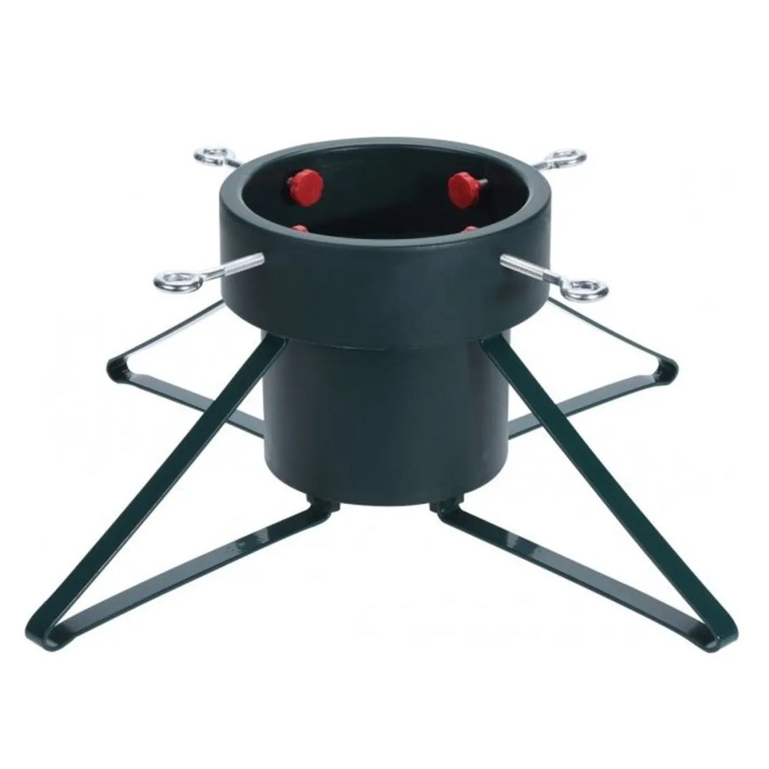 Holly Jolly Round Christmas Tree Stand Green 21cm 893000030 | Heavy-Duty Metal Base | Fits 5–14 cm Trunks | 2.8Ltr Water Tank