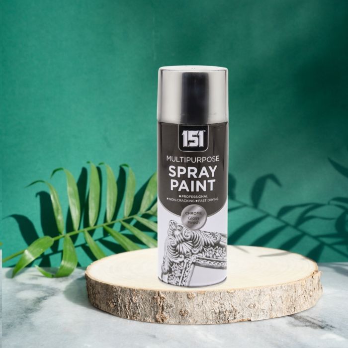 151 Multipurpose Spray Paint Chrome Gloss Finish 400ml TAR029 | For DIY and Repairs | Professional | Fast Drying | Non-Cracking | Coat Anything Inside and Outside