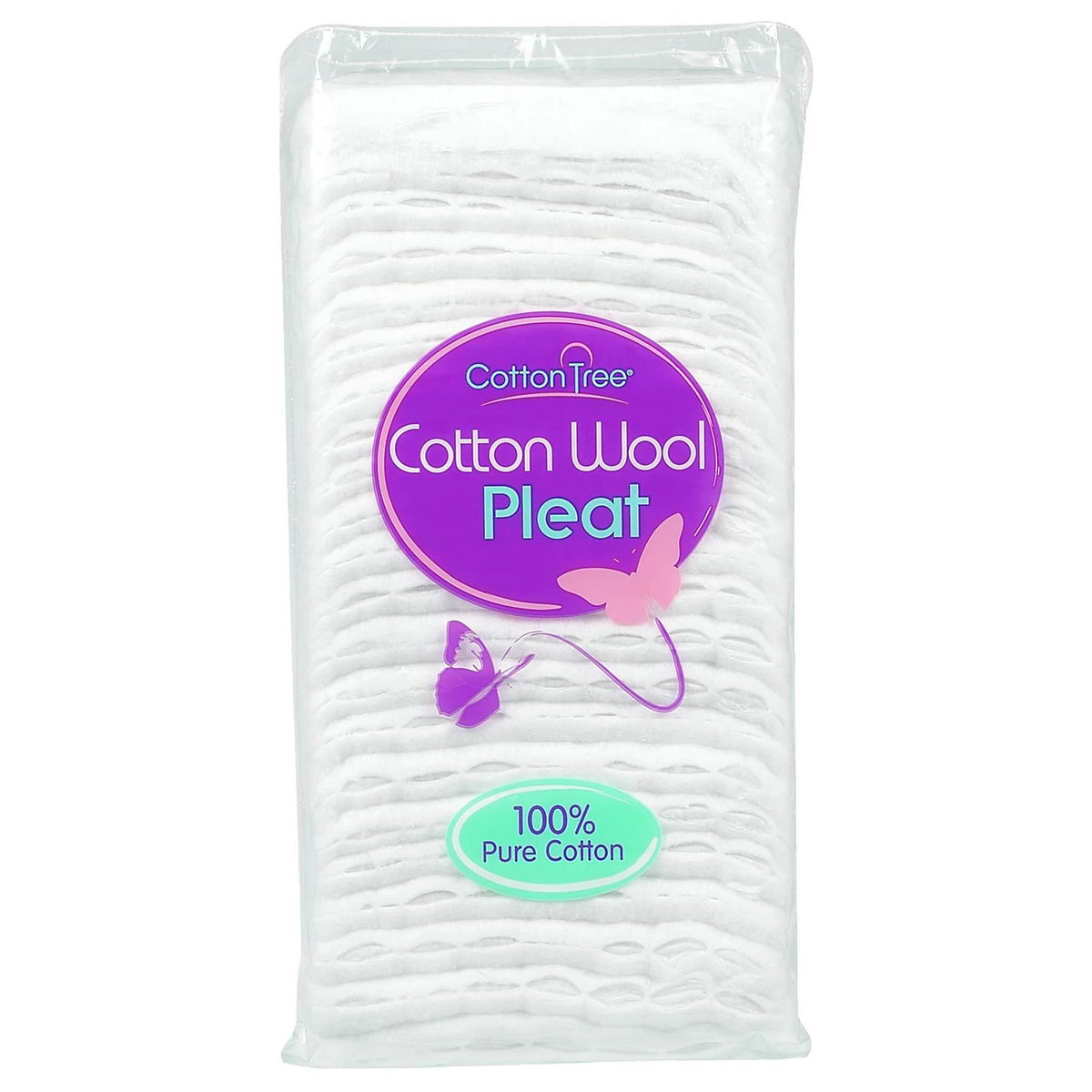 151 Cotton Tree Cotton Wool Pleat White 80g CT002B | Pure Soft Cotton for Baby Care | Makeup Removal and First Aid | Gentle and Absorbent