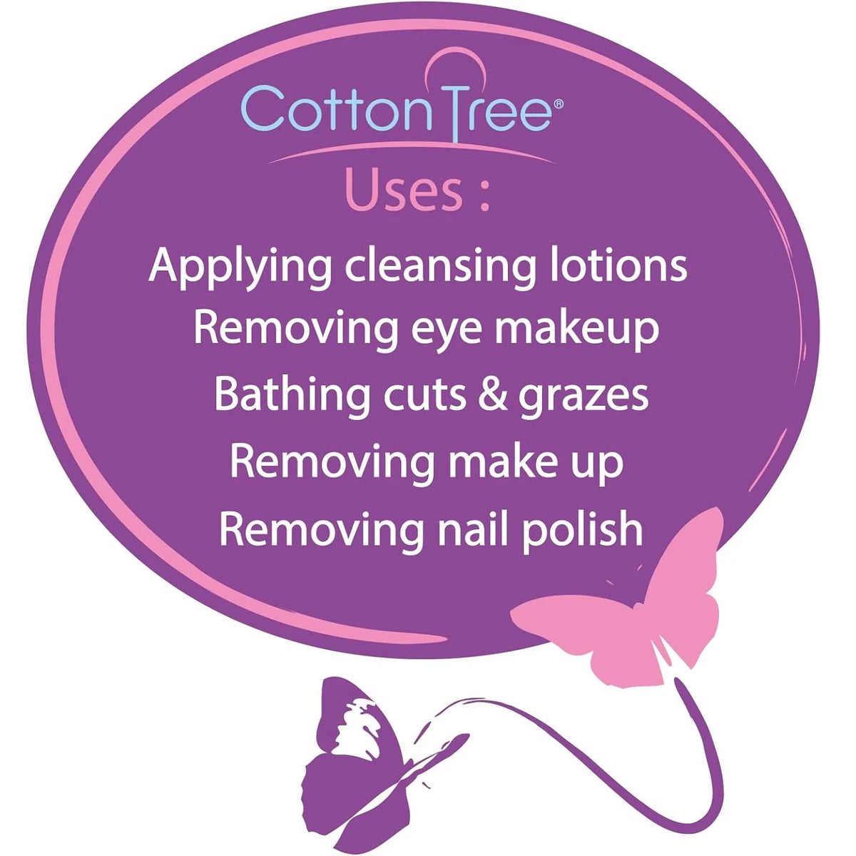 151 Cotton Tree Cotton Wool Pads White Pack of 80 CT009C | Makeup Removal and First Aid | Gentle and Absorbent | For Everyday Use | For Cleansing or Moisturising | For Delicate or Sensitive Skin