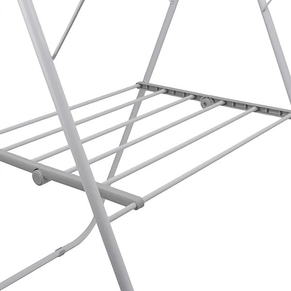 JVL Winged Airer Space White H94cm x W137 x D59cm 11-065 | 13 Meters of Drying Space | Easy Locking System | Lightweight and Easy to Move | Folds Flat for Convenient Storage | For Use in Indoor or Outdoor Use