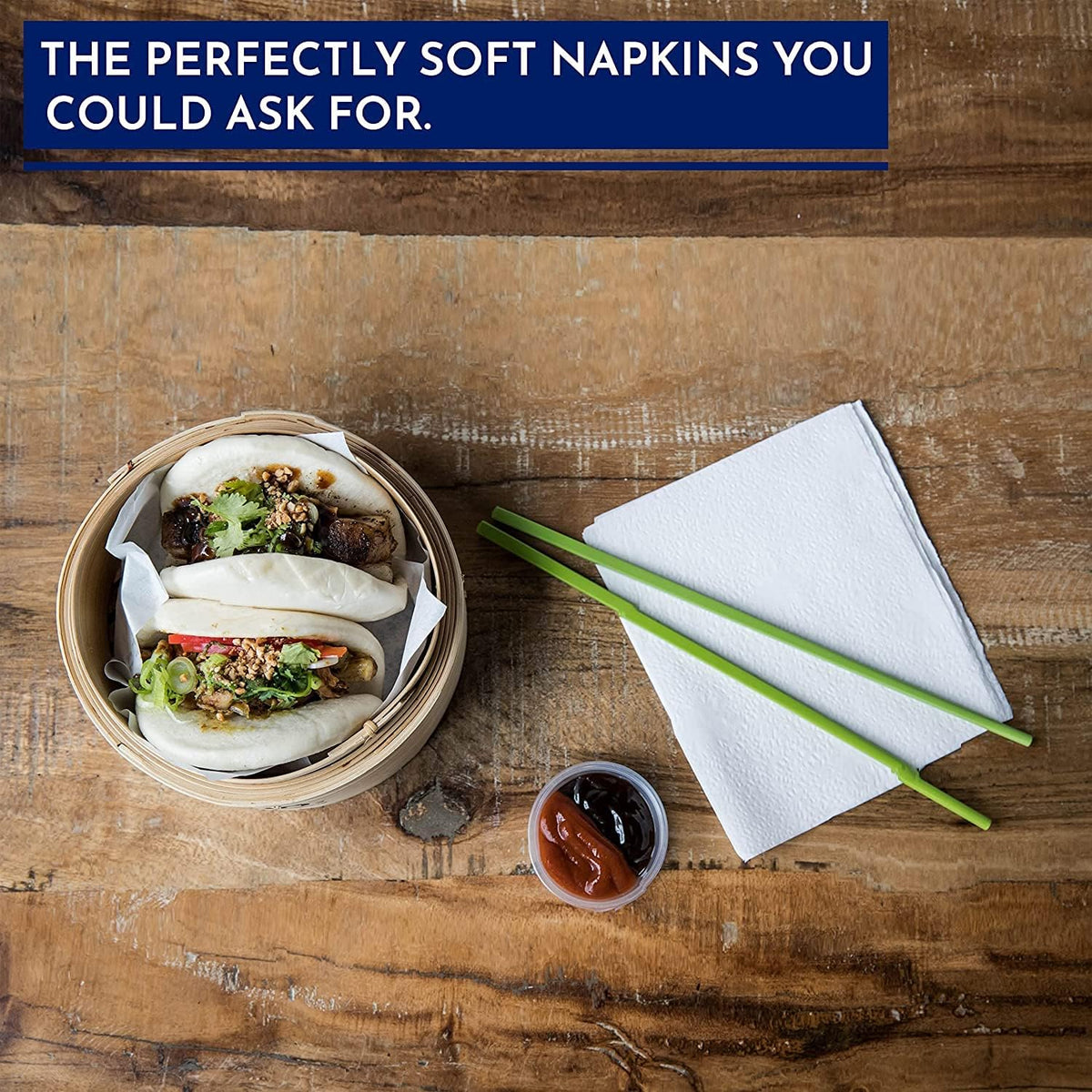 DID 1Ply Napkins White 30cm x 30cm Pack of 100 DD9950 | Disposable Paper Napkins | Ideal for Parties and Catering