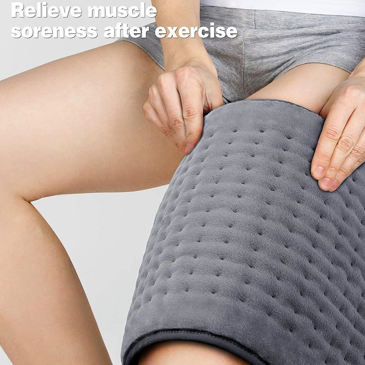 Elpine Electric Heat Pad Grey 450mm × 350mm 31524C | 3 Heat Settings | Soft Cushioned MicroPlush | Helps Pain Relief and Muscle Aches | For Sore Muscles in Back- Neck-Shoulders and Legs | Skin-Friendly | Stay Calm and Relaxed with Targeted Heat Therapy