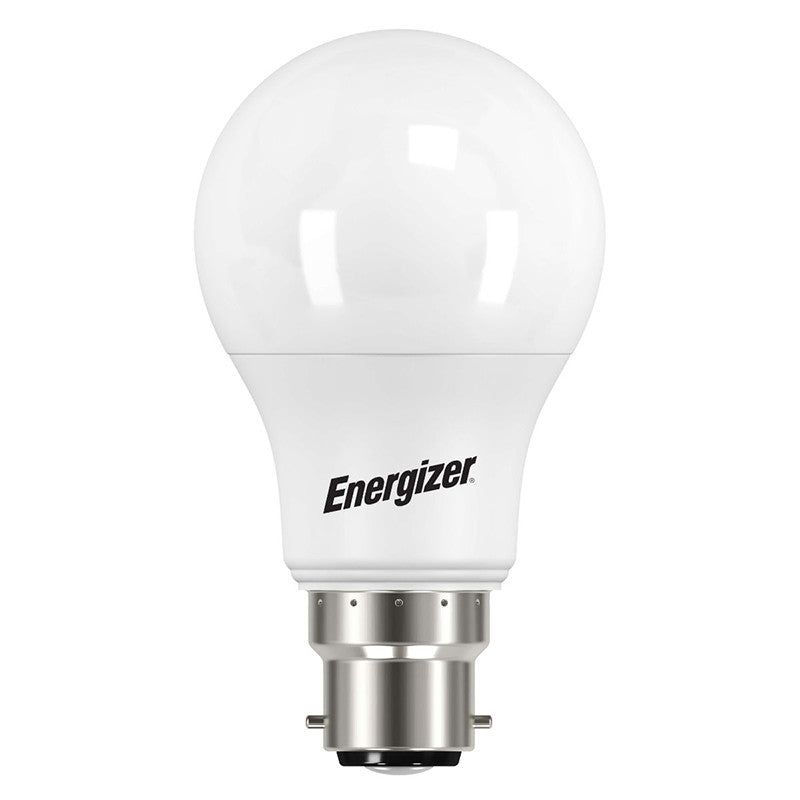 Energizer BC-B22 LED GLS Bulb White 103mm x 60mm S30641 | 4.2W | 40W Replacement | 4000K Cool White | 470 Lumens | 15-Year Lifespan | Dimmable | 15000Hr Lifespan | Mercury Free | Energy Rating E | CRI-80