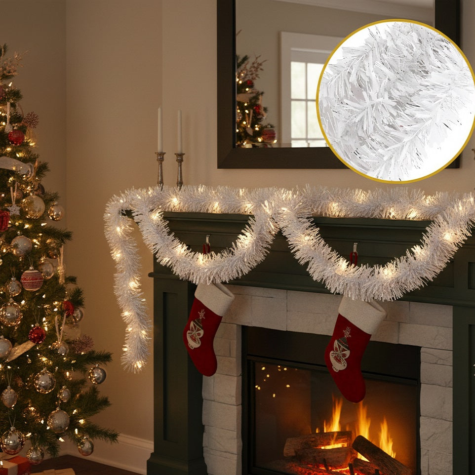 Tallon Xmas Chunky Tinsel White 2Mtr X9779A