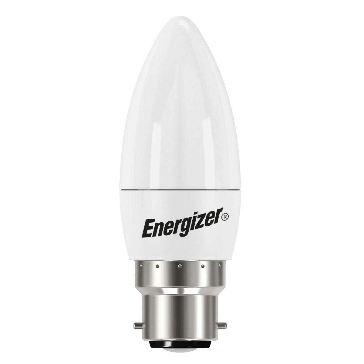 Energizer BC-B22 LED Candle White 107mm x 37mm S17355 | 7.3W | 60W Replacement | 2700K Warm White | 806 Lumens | 15-Year Lifespan | Non Dimmable | 15000Hr Lifespan | Mercury Free | Energy Rating E | CRI-80