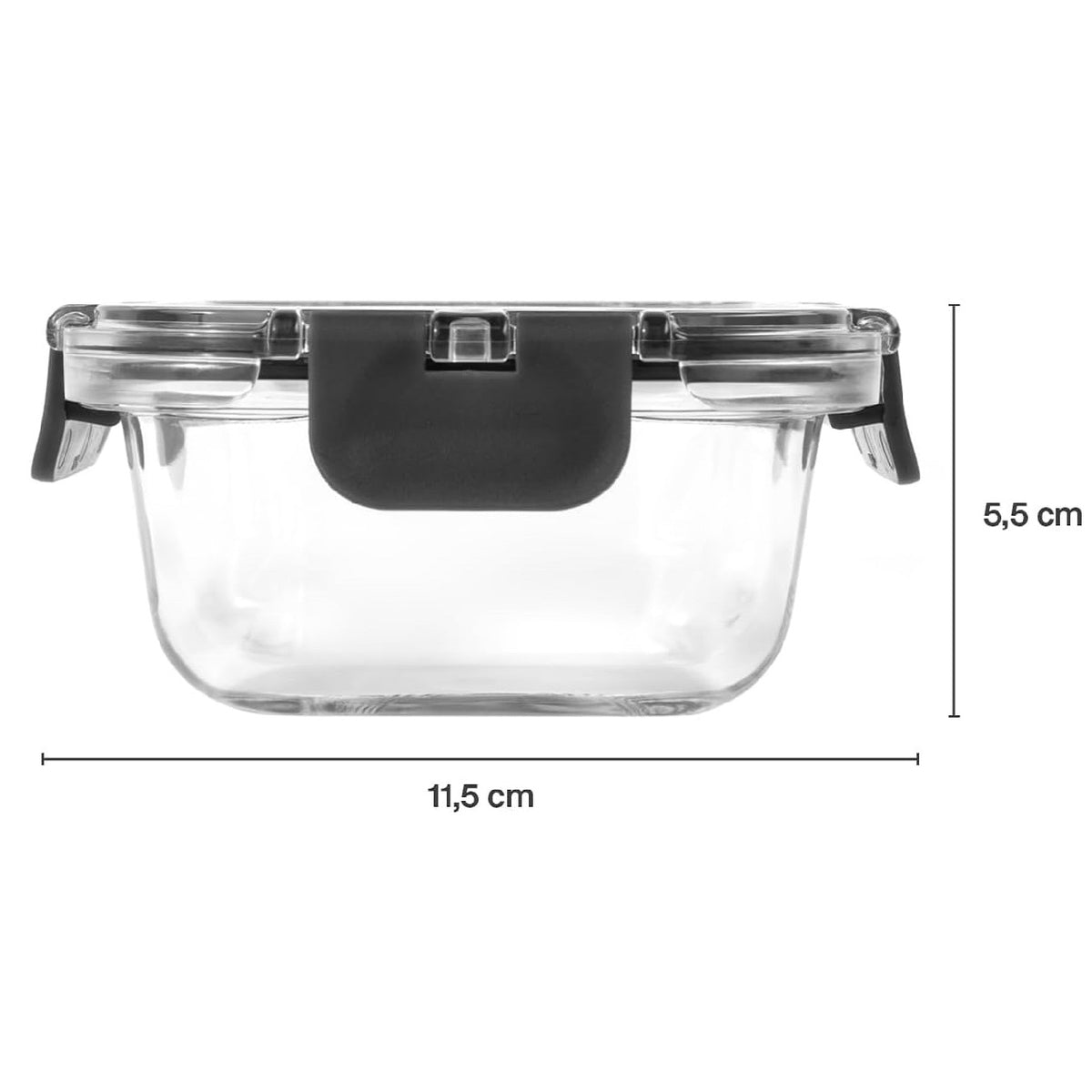 Zyliss Glass Container Clear and Black 15.5cm x 11.5cm x 5.5cm 0.37Ltr E981063