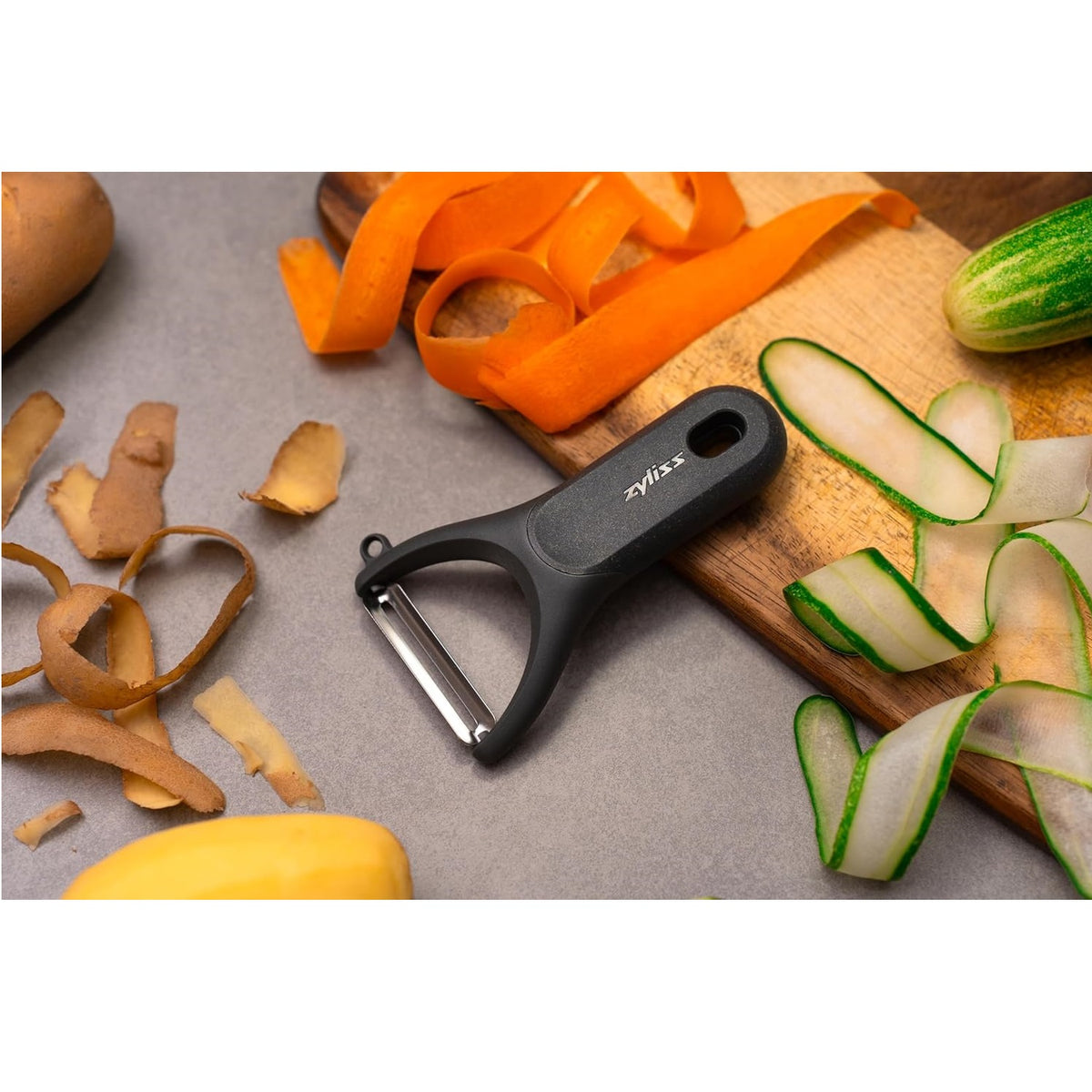 Zyliss Y Shaped Peeler Grey H142mm x W81mm x D20mm E950048 | Eye Cutter | Eco Handle