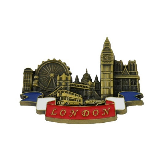 London Souvenir Resin Fridge Magnet Multicoloured MKR27 | With Big Ben-London Eye and Red Bus | Iconic UK Landmarks Design | British Travel Keepsake