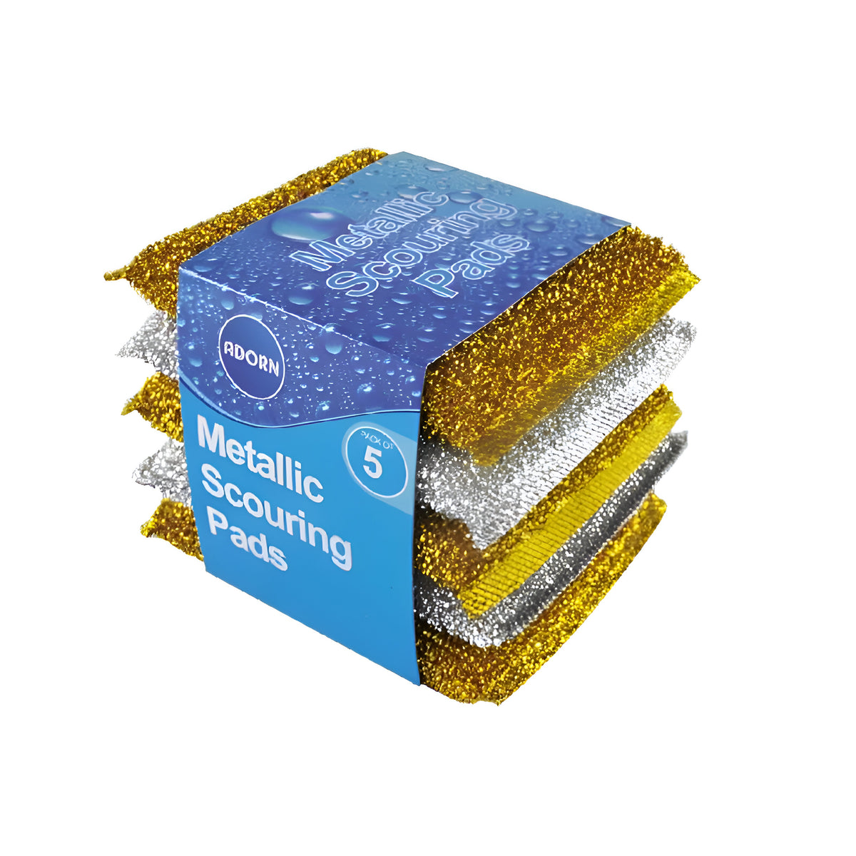 Adorn Metallic Scouring Pads Assorted Pack of 5 AG023
