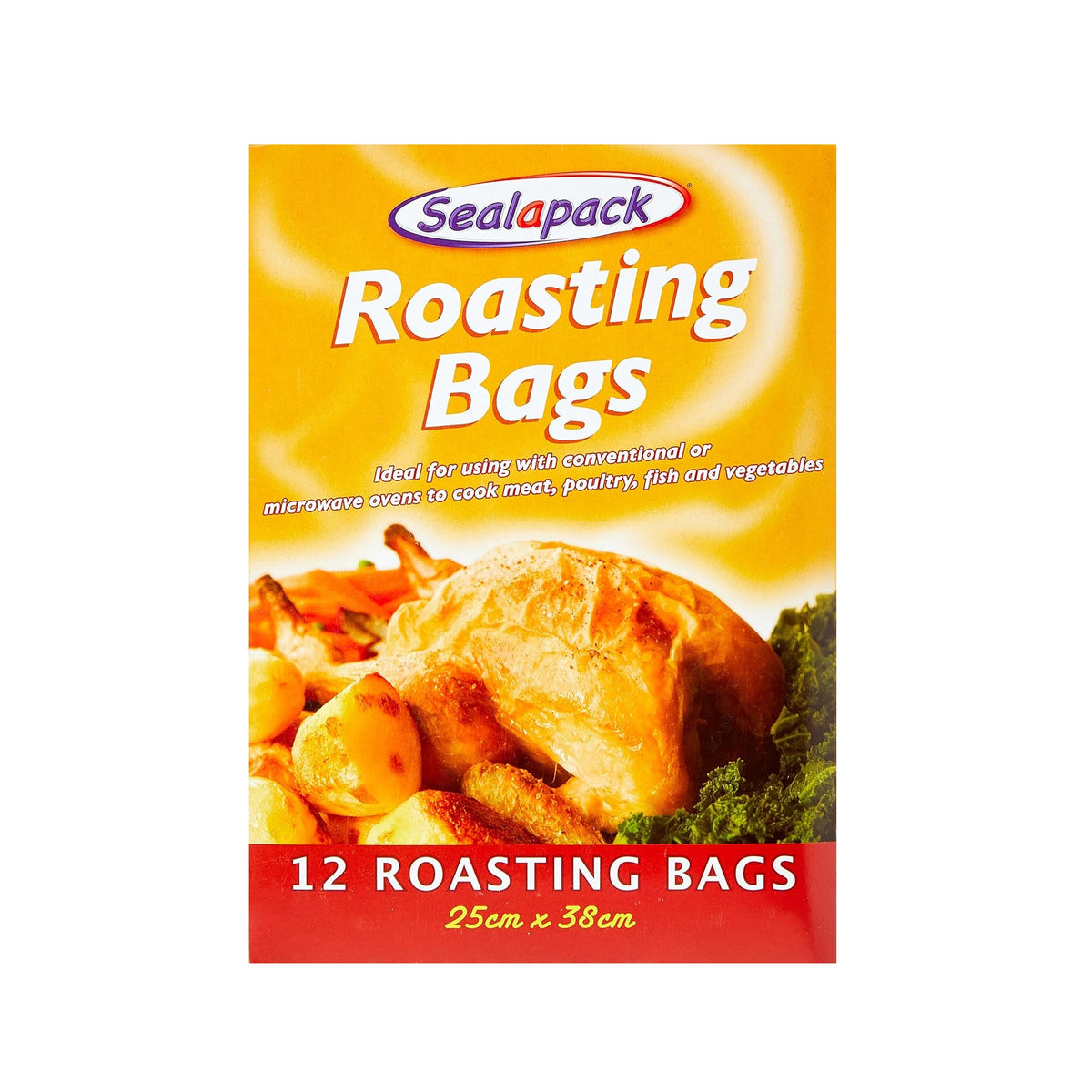 151 Sealapack Roasting Bags Clear 25cm x 38cm Pack of 12 SAP007 | Oven and Microwave Safe | Cooking Bags for Meat-Poultry-Fish and Vegetables
