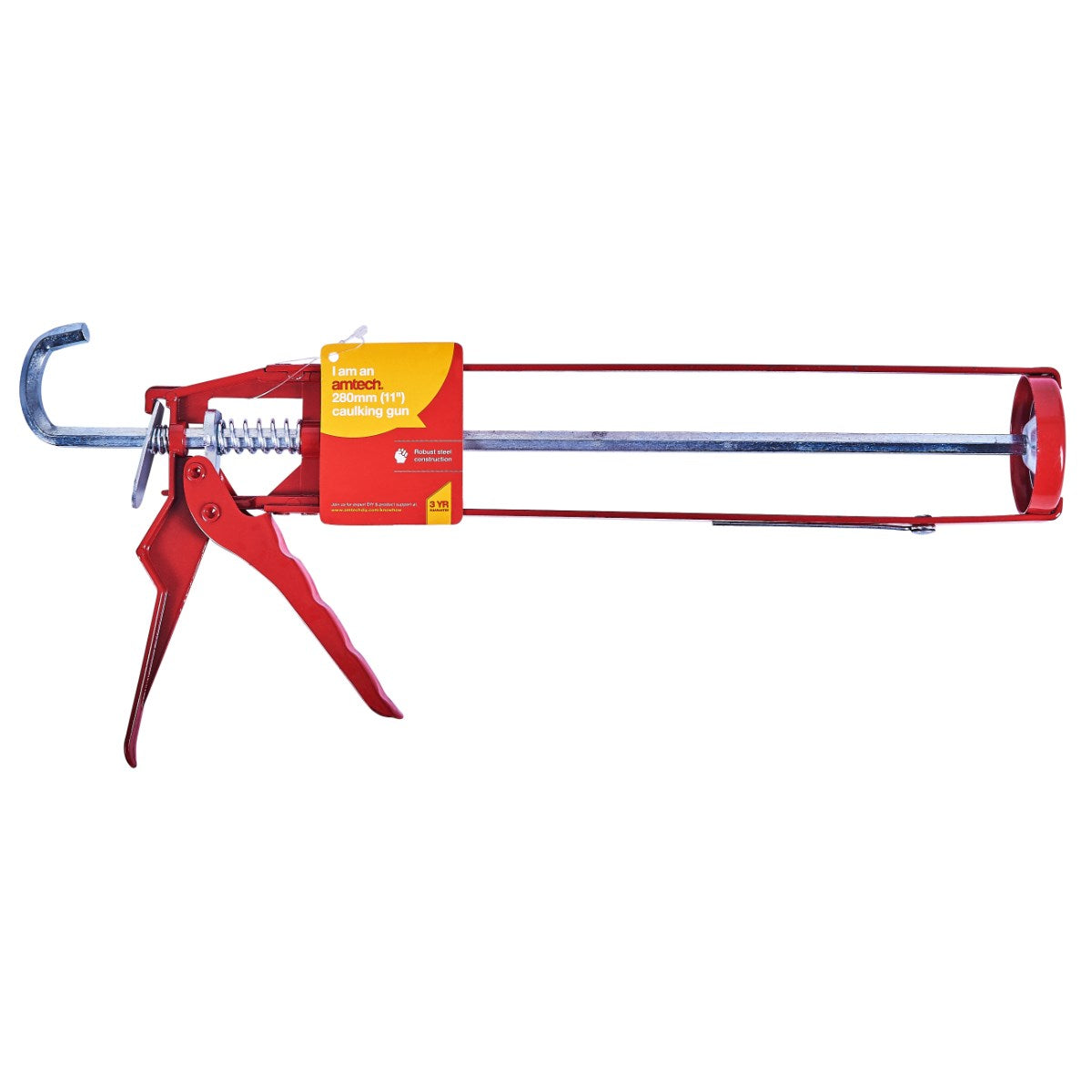 Amtech Heavy Duty Caulking Gun Silver and Red 11-Inch H2150