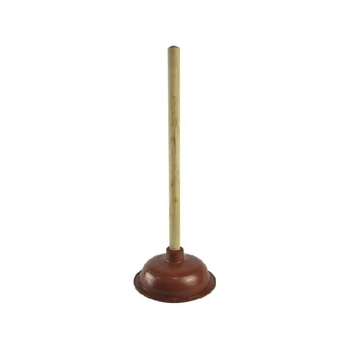 Adorn Large Heavy Duty Toilet Plunger with Detachable Wooden Handle Brown AG029 | High Suction Rubber Cup | Drain-Basin and Sink Unblocker