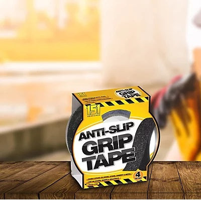 151 Anti-Slip Grip Tape Black 25mm x 4Mtr TT1029 | Use on Stairs and Ramps | Ideal for Wood-Stone-Cement and Metal