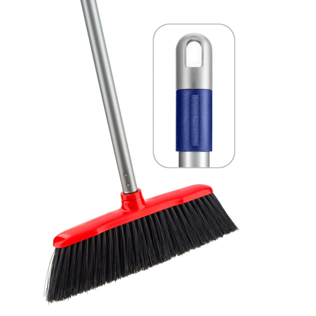 Tonkita Indoor Broom with Handle Multicoloured B366M | Soft Bristle Floor Brush | Lightweight Sweeping Broom | Ideal for Home Cleaning