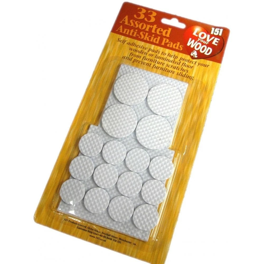 151 Love Your Wood Anti Skid Pads Assorted Pack of 33 | Assorted Sizes | Self Adhesive Furniture Pads | Protect Floors | Prevent Sliding and Scratches