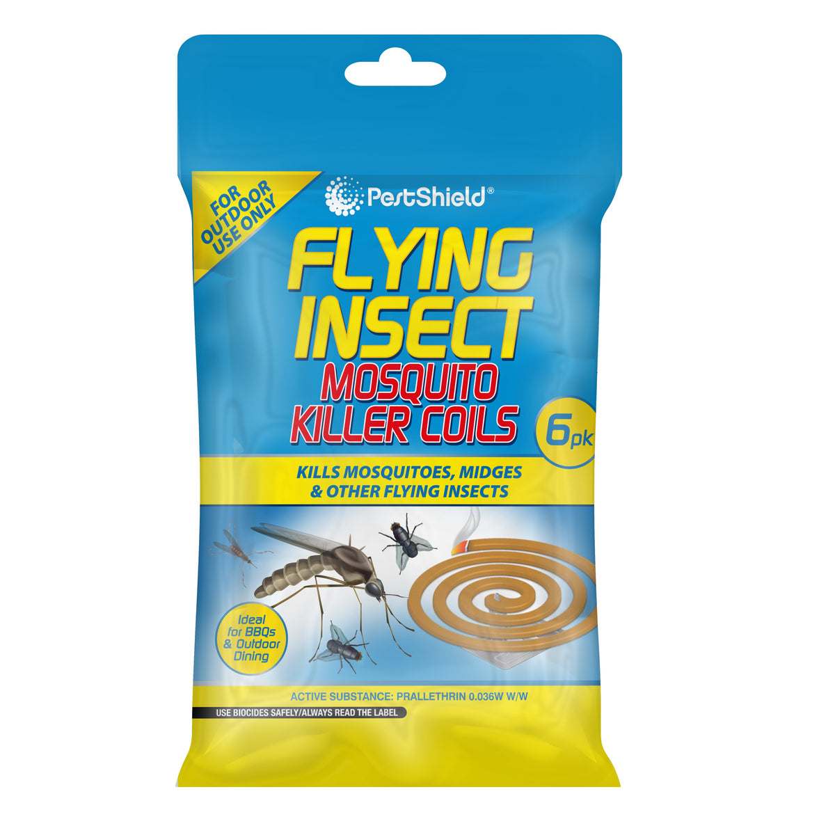 151 PestShield Mosquito Killer Coils Brown Pack of 6 PS0087 | Kills Mosquitos-Midges and Other Flying Insects | Ideal for BBQs and Outdoor Dining | For Outdoor Use Only