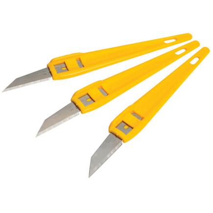 Stanley Multi-purpose Throwaway Utility Knife Yellow 140mm Pack of 3 0-10-601 | Disposable Craft Knife | DIY Cutting Knives | With 5901 blade | Light Duty Blade | High Carbon Steel Blade | Cutting Tool