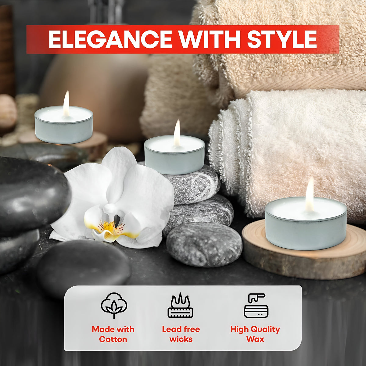 Prices Maxi Lights Candle Set White H2cm x D6cm Pack of 12 TEM121228 | Up to 10 Hours Burn Time