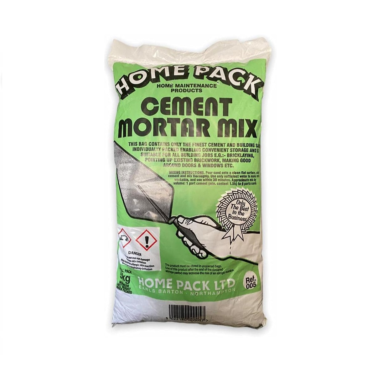 Home Pack Cement Mortar Mix Multicoloured 5Kg HOM5KGMM | Ready Mix Building Sand and Cement Blend | For Bricklaying-Pointing and General Masonry Repairs | Home Maintenance Product