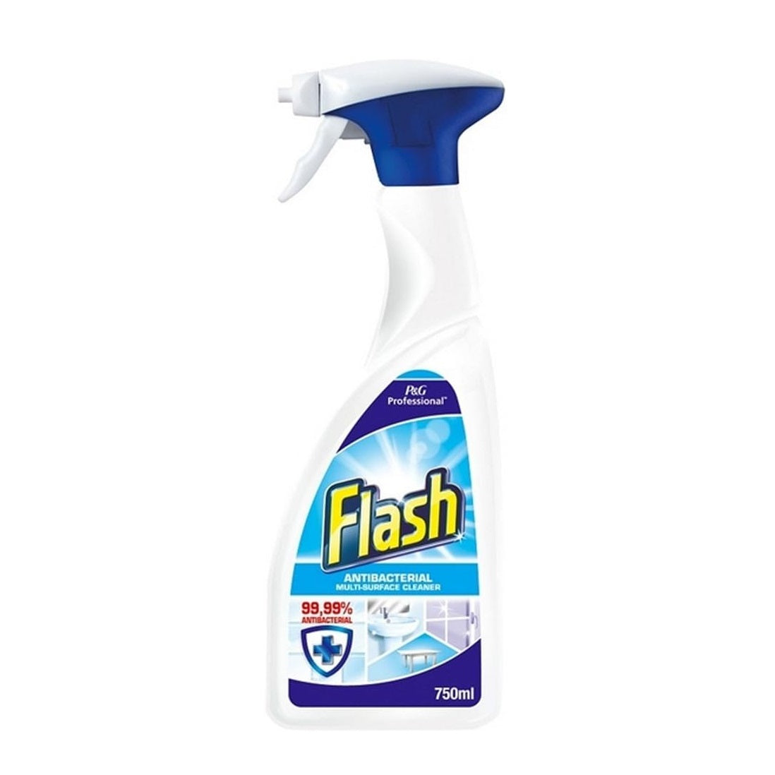Flash Professional Antibacterial Multi Surface Cleaner Spray Multicoloured 750ml C001848 | Kills Bacteria | All Purpose Cleaning Solution | For Kitchen and Bathroom | Household Cleaner | Disinfectant Spray