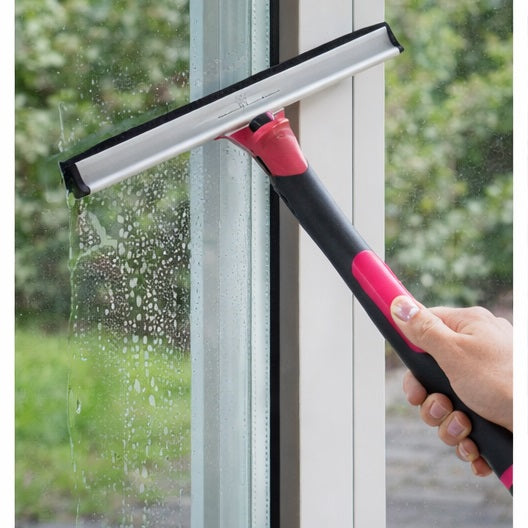 Bettina 2 in 1 Window Cleaning Kit Pink B508 | 1 x Wiper Head | 1 x Chenille Head | Extebdable Handle | Streak Free Shine | Keeps Window Clean and Clear | Window Cleaning Tool | Glass Care Cleaning Set