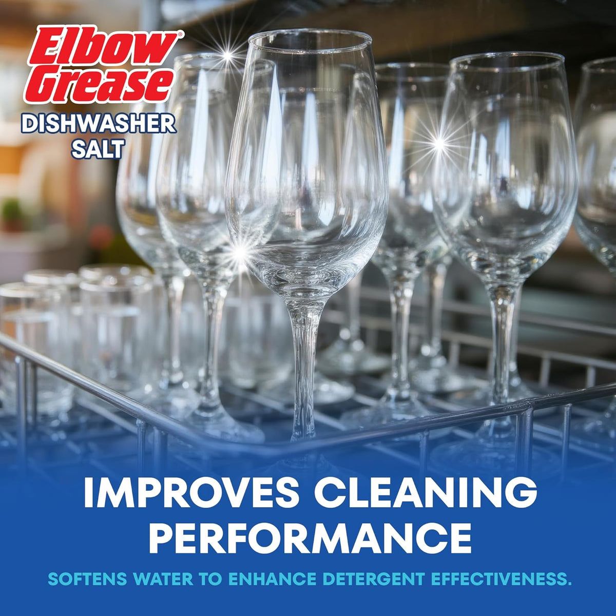 151 Elbow Grease Dishwasher Salt White 2Kg EG331 | Prevents White Marks | Prevents Limescale | Softens Water | Improves Cleaning Performance