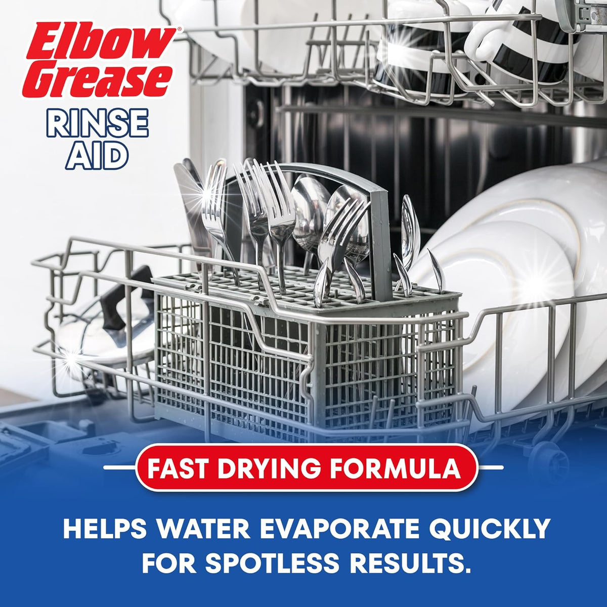 151 Elbow Grease Streak Free Lemon Fresh Rinse Aid Blue 500ml EG347 | For Unbeatable Shine | Clear Glass Protection | Fast Drying Formula | Prevent Water Mark