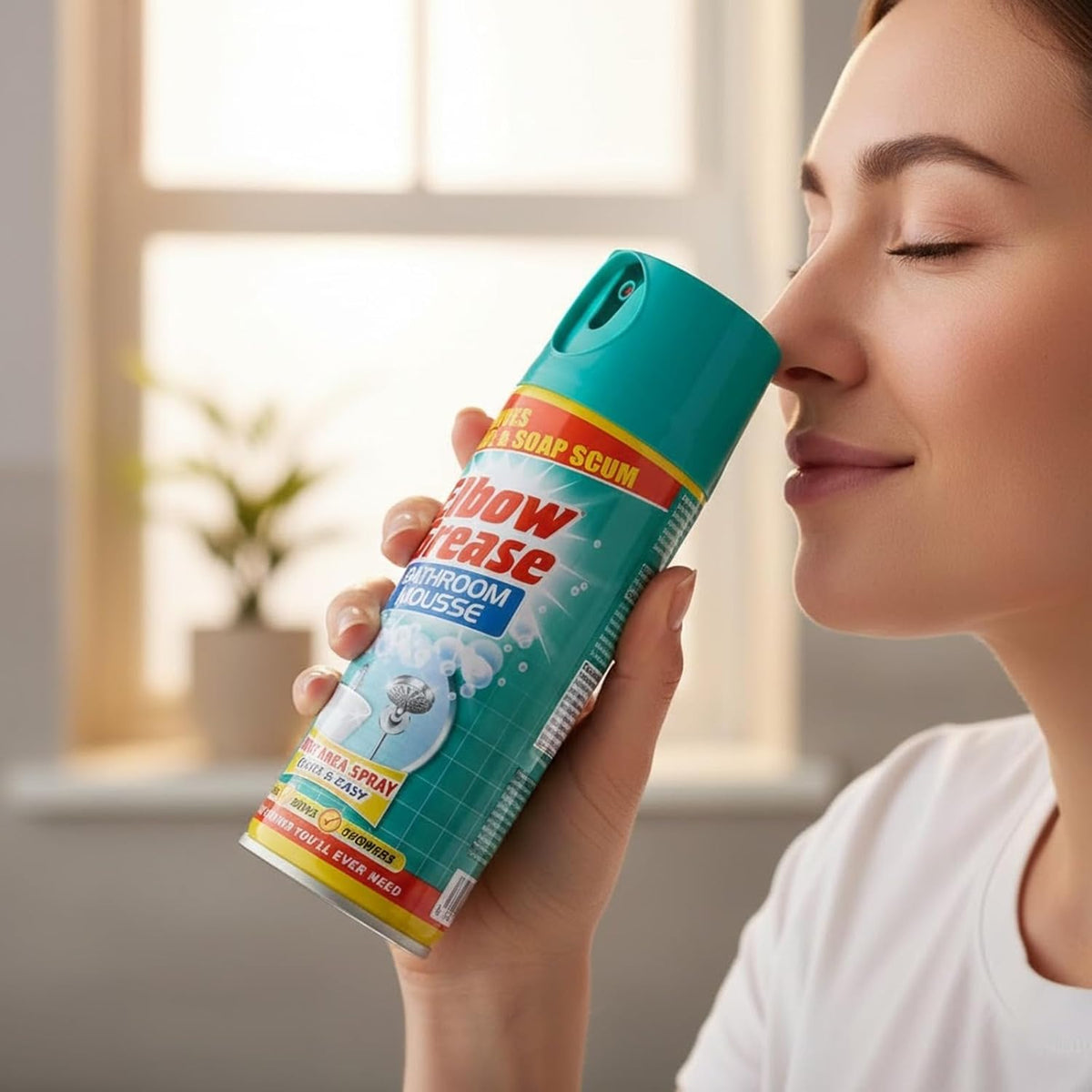 151 Elbow Grease Lemon Fresh Bathroom Mousse Spray Multicoloured 400ml EG170 | Removes Grime and Soap Scum | Wide Area Foam Cleaner | For Sinks-Baths and Showers | Cleans Sinks-Baths and Showers | Prevent Limescale | Bathroom Grime Remover