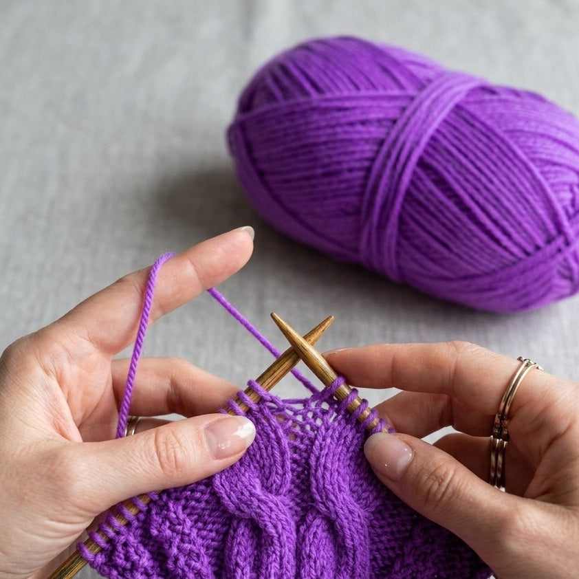 Lusons International Limited Knitting Yarn Purple 80g CP032 | 4 Ply Yarn | 100 Percent Acrylic Knitting Wool | Soft Craft Yarn | Crochet Yarn Ball | Knitting Supplies | DIY Craft Yarn | Sewing Knitting Material