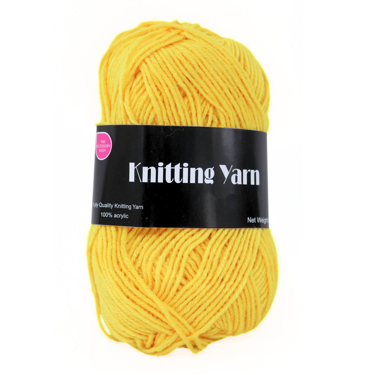 Lusons International Limited Knitting Yarn Yellow 80g CP030 | 4 Ply Yarn | 100 Percent Acrylic Knitting Wool | Soft Craft Yarn | Crochet Yarn Ball | Knitting Supplies | DIY Craft Yarn | Sewing Knitting Material
