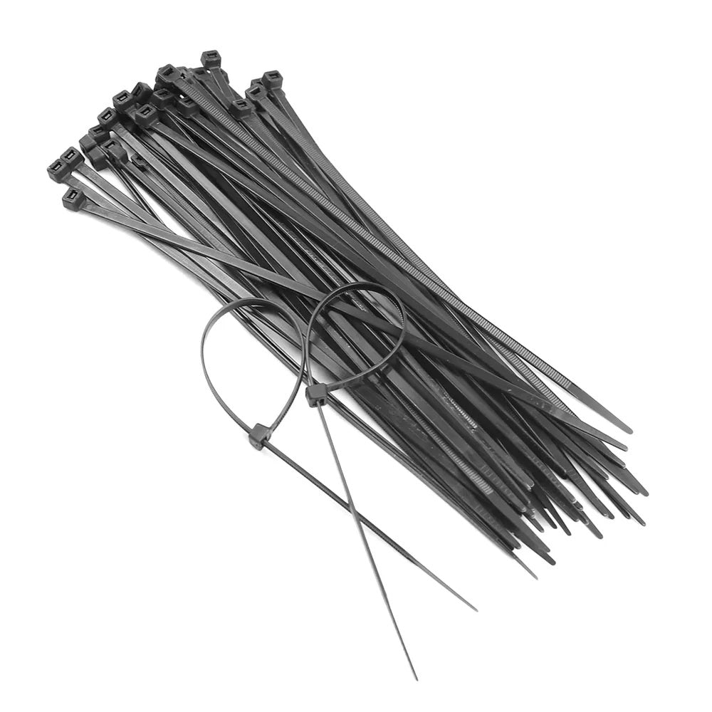 Dekton Heavy-Duty Multi Purpose Cable Ties Black 250mm x 4.8mm Pack of 50 DT70466B | Clic-Loc Technology | High Tensile Strength | Temperature Resistant | Self-Locking Teeth | For Indoor and Outdoor Use | UV Resistance | Bundle Diameter 65mm | Holds Up to 20Kg | For Craft-DIY and Trade Use | Bundling Tools