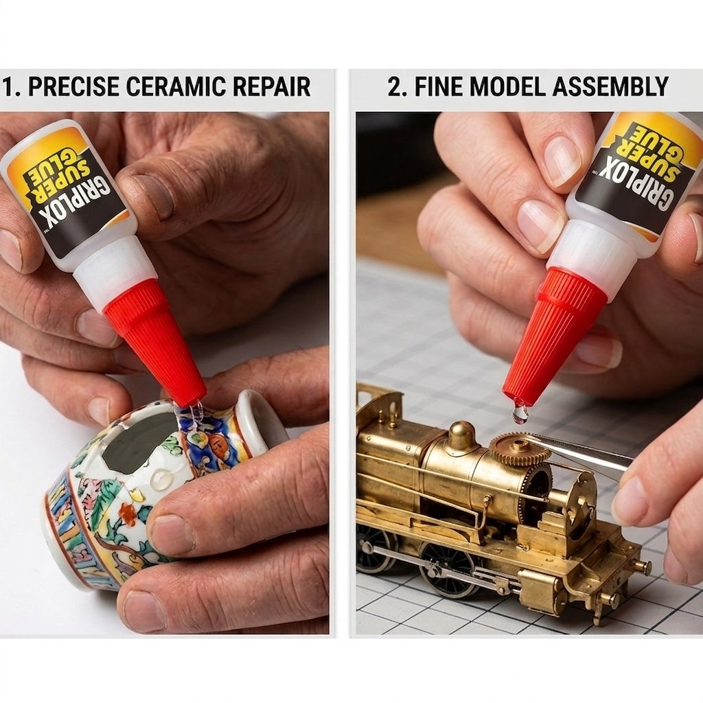 Dekton Griplox Super Glue White and Red 10g 211005 | Rapid Dry Strong Adhesive | Precision Nozzle with Drop Control | Waterproof | Shockproof | Heat Resistant | Multi Material Bonding | for Wood Metal Plastic Glass Rubber Ceramics Leather | Wood Glue
