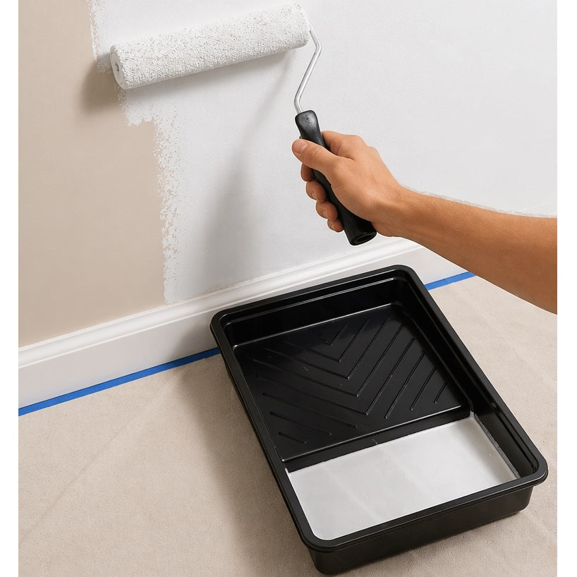 Dekton Paint Roller Tray Black 9-Inch DT95875T | Heavy Duty Paint Tray | Deep Well Design | For Emulsion and Gloss Painting | DIY Decorating Tool | Painting Accessories | Home Painting Supplies | Professional Paint Tray | Wall Painting Tools
