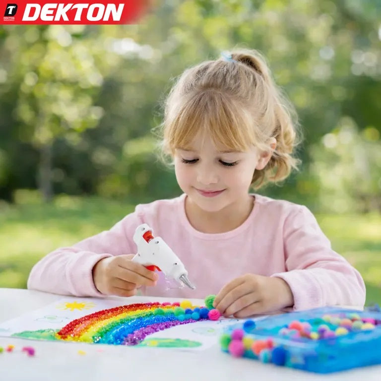 Dekton Colour Glitter Glue Sticks Multicolour 7.2mm x 100mm Pack of 12 DT60885 | Mixed Colours | Hot Melt Adhesive for Glue Guns | Craft DIY Art Supplies | Strong Bond | Multi Purpose Sticks | Quick Drying | For Metal | Plastic | Fabric | Wood and More
