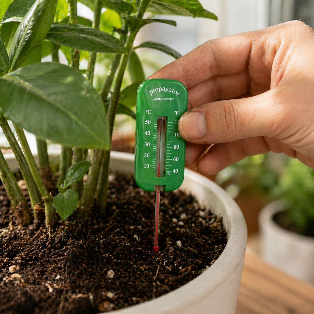 Green Blade Lightweight Soil Thermometer Green ST160 | Measures Celsius and Fahrenheit | Easy to Hold and Insert Into Soil and Compost | Easy to Read Indicator | Ideal for Use in the Garden or Greenhouse Prior to Sowing and Planting